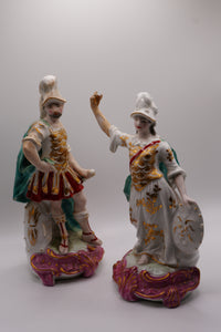 Vintage European Commedia dell'Arte Porcelain Figurines – Set of 2