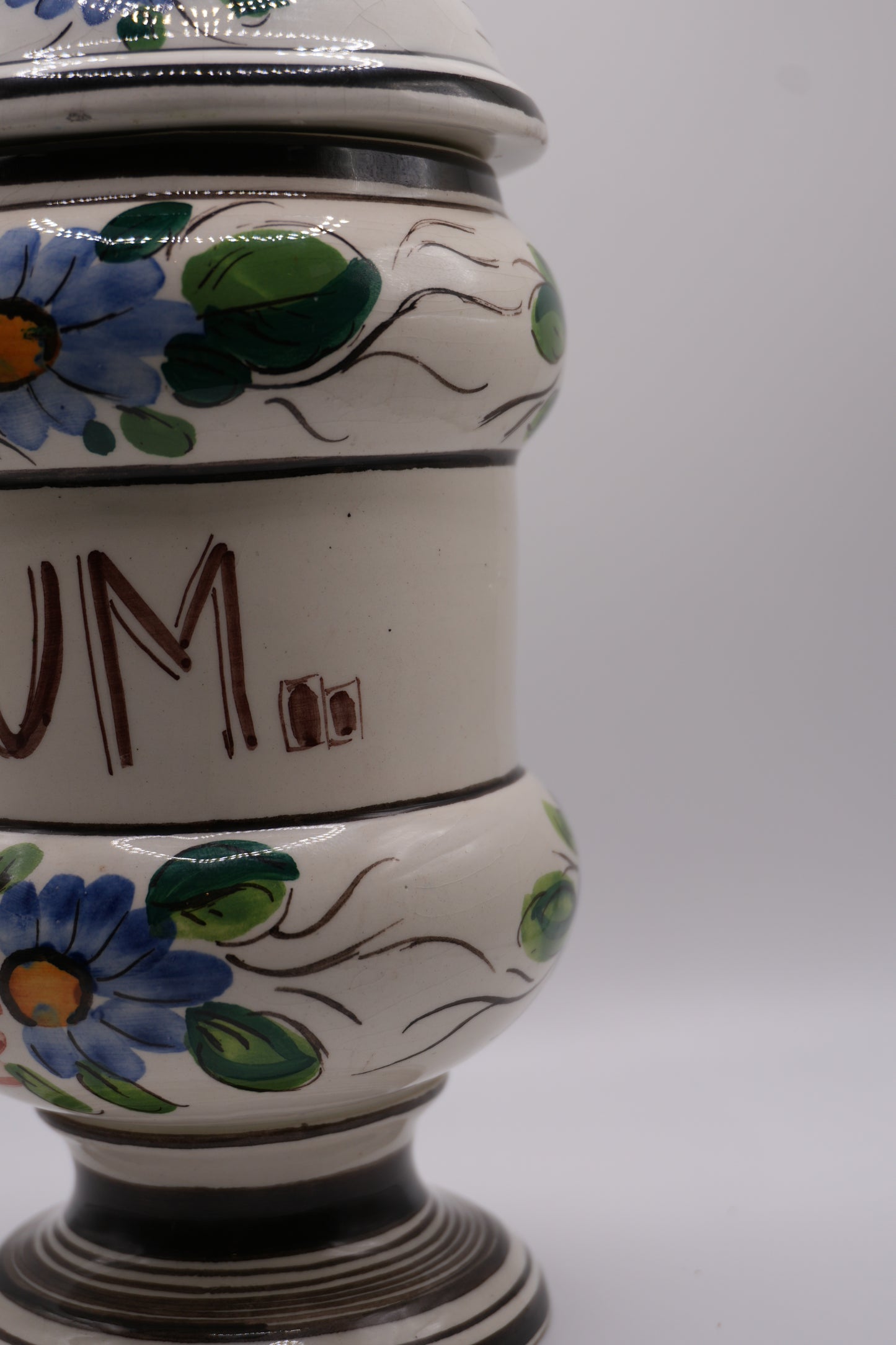 Vintage European Hand-Painted Apothecary Jar 'Natrium'