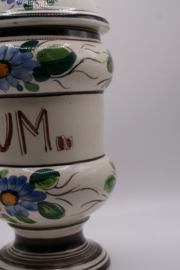 Vintage European Hand-Painted Apothecary Jar 'Natrium'