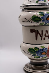 Vintage European Hand-Painted Apothecary Jar 'Natrium'
