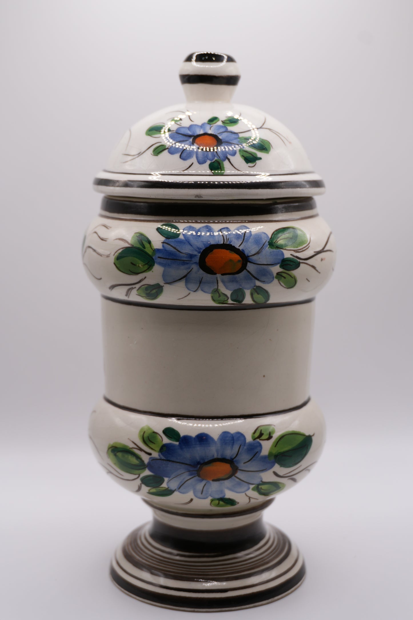 Vintage European Hand-Painted Apothecary Jar 'Natrium'