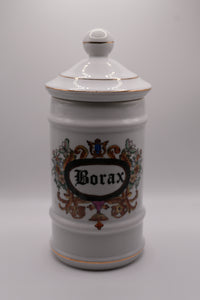 Paris Royal Borax Apothecary Porcelain Jar — Vintage Italian Decorative Porcelain, c. 1960–1980