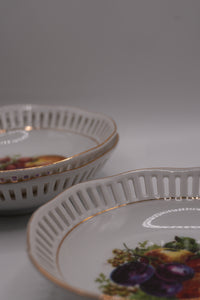 Vintage Pierced Porcelain Serving Bowls – Set of 4