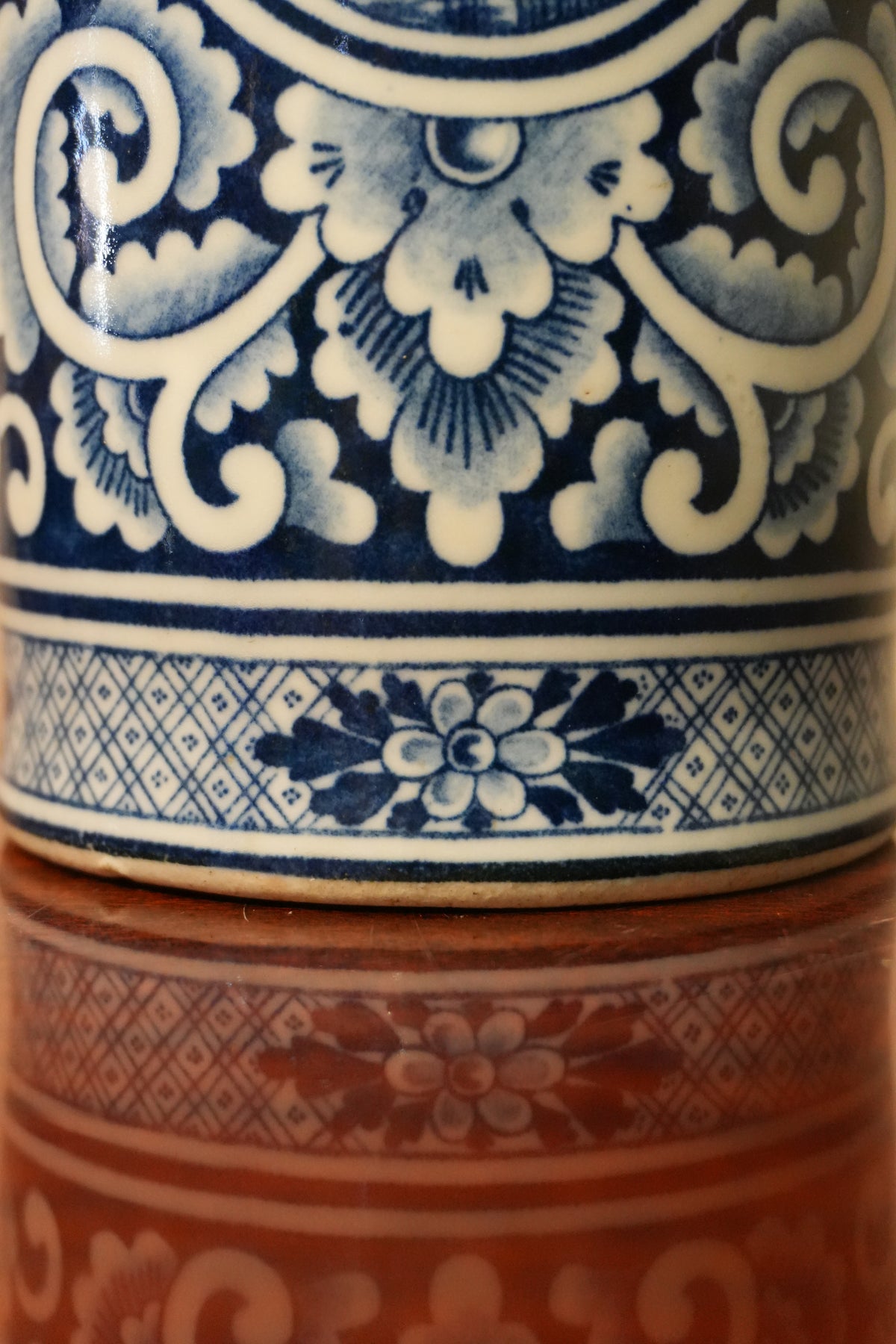 Vintage Delft Porcelain Vase – Blue & White Landscape Decor