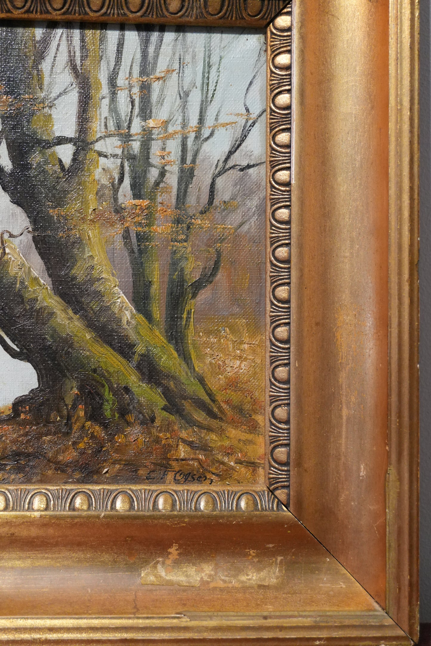 Scandinavian Woodland Landscape – Signed C.F. Olsen, Documented Provenance c. 1926