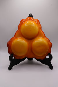 Vintage Orange Glazed Divided Serving Dish | Mid-Century Ceramic Snack Tray