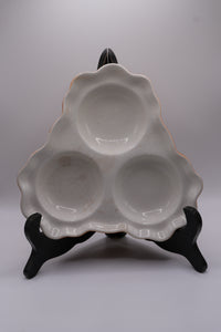 Vintage Orange Glazed Divided Serving Dish | Mid-Century Ceramic Snack Tray