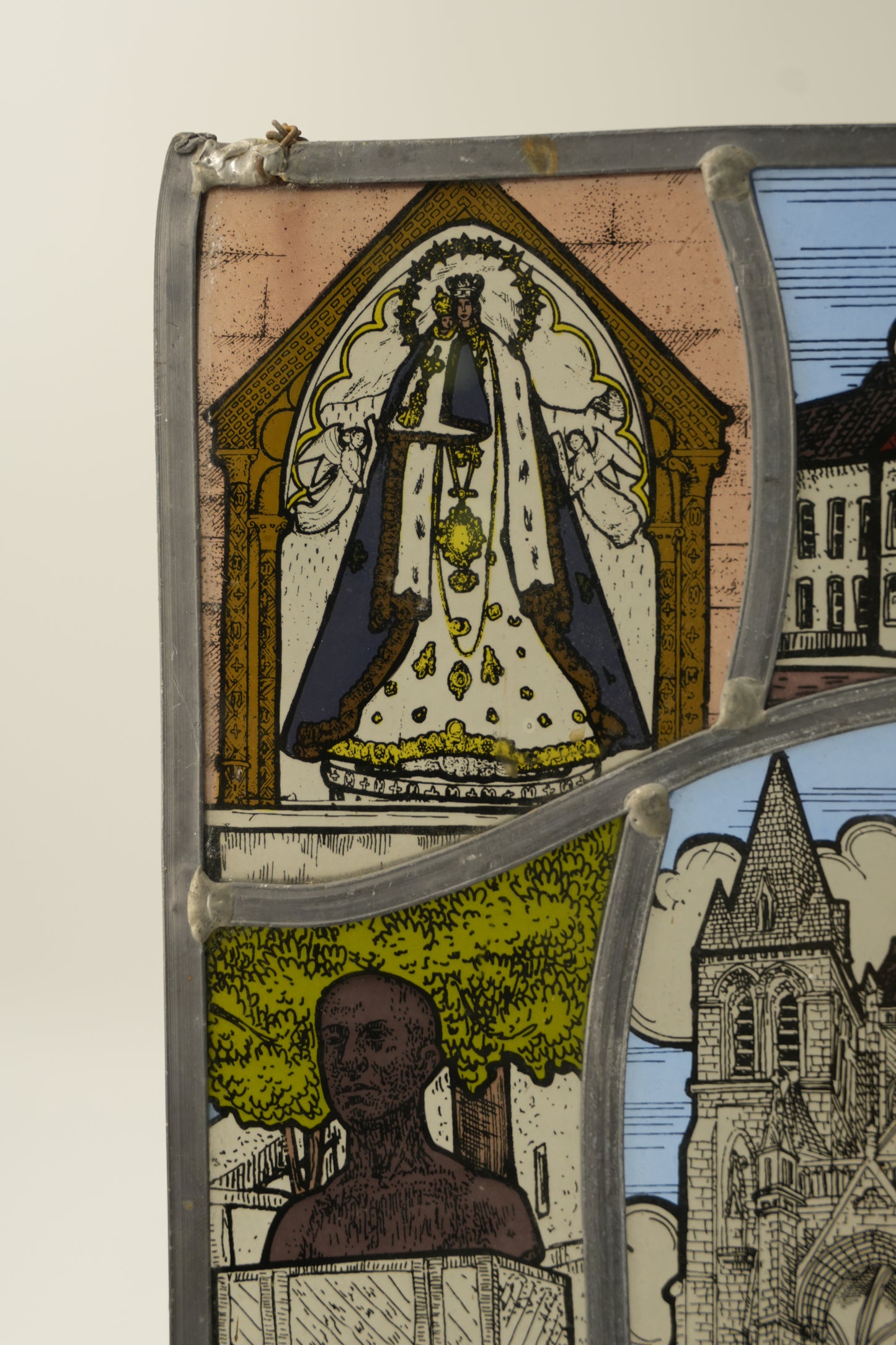 Vintage Belgian Stained Glass Panel – Niel, Antwerp