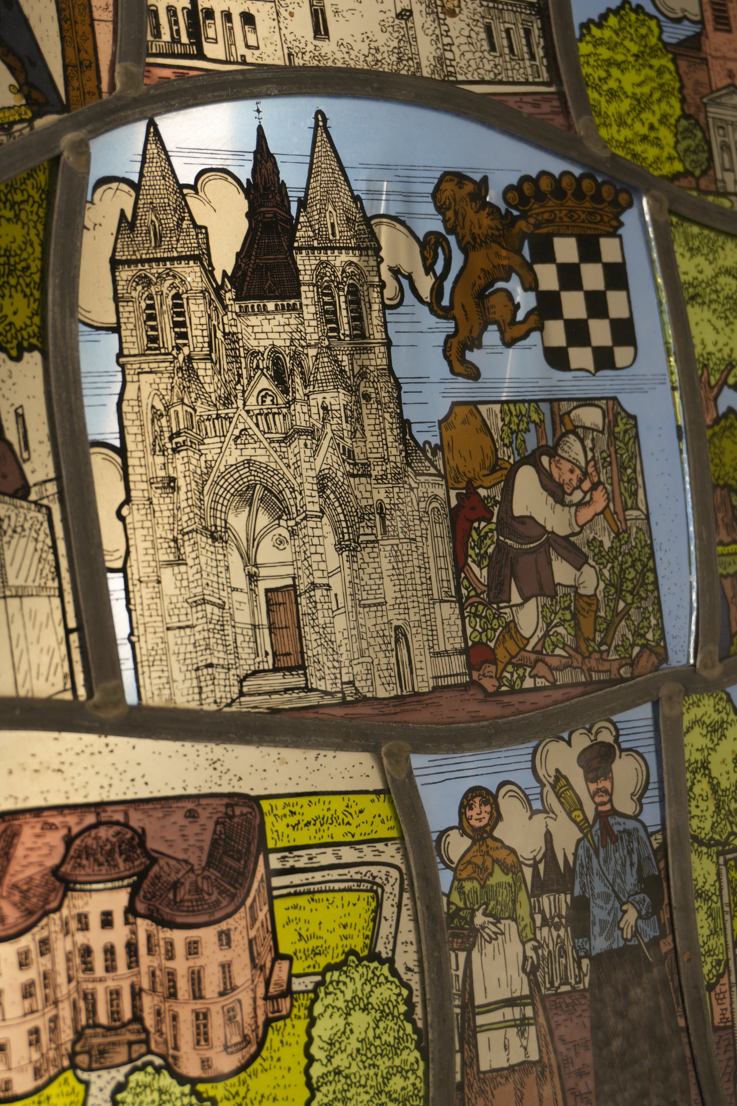 Vintage Belgian Stained Glass Panel – Niel, Antwerp