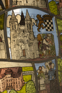 Vintage Belgian Stained Glass Panel – Niel, Antwerp