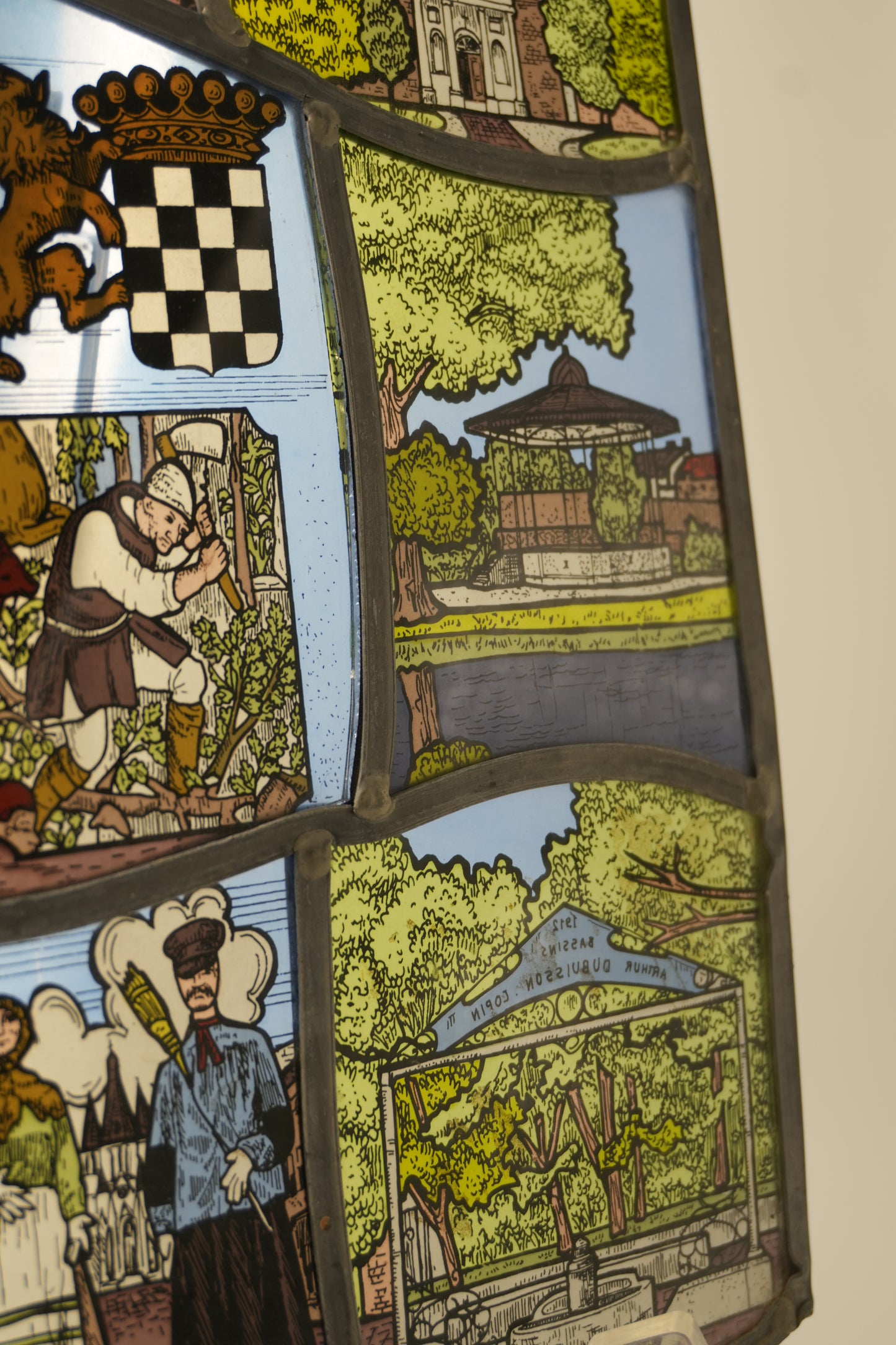 Vintage Belgian Stained Glass Panel – Niel, Antwerp