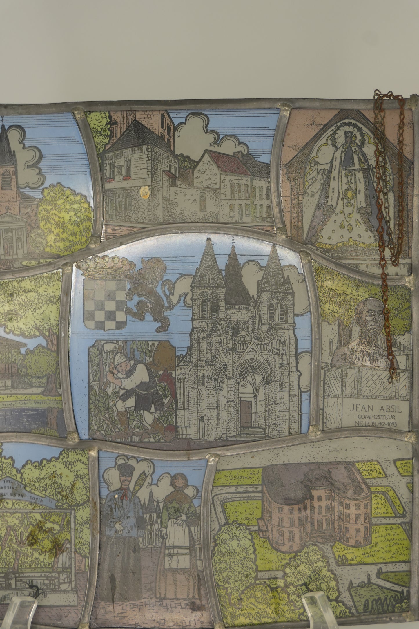 Vintage Belgian Stained Glass Panel – Niel, Antwerp