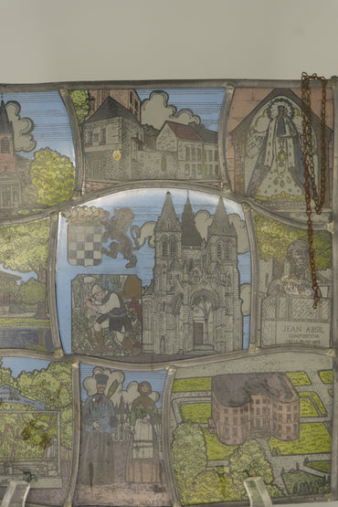 Vintage Belgian Stained Glass Panel – Niel, Antwerp
