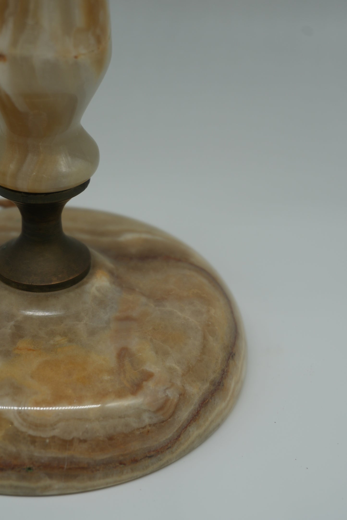 Vintage Onyx Table Lamp with Pierced Metal Shade – Moorish Revival