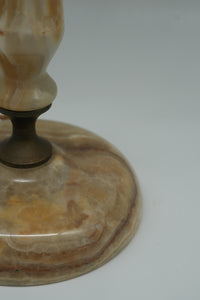 Vintage Onyx Table Lamp with Pierced Metal Shade – Moorish Revival