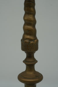 Vintage Brass Candlestick – Neo-Renaissance Figural Mask & Twisted Stem