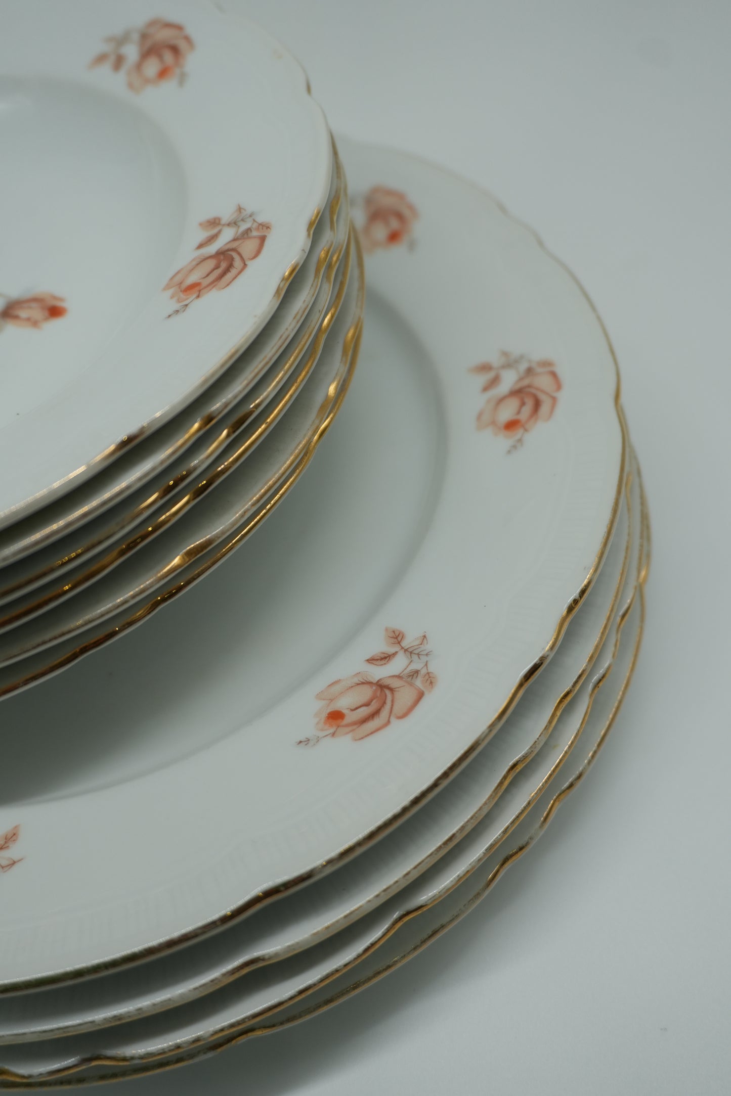 Bohemian Rose Porcelain Dinner Set – Set of 10