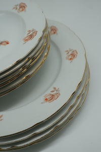Bohemian Rose Porcelain Dinner Set – Set of 10