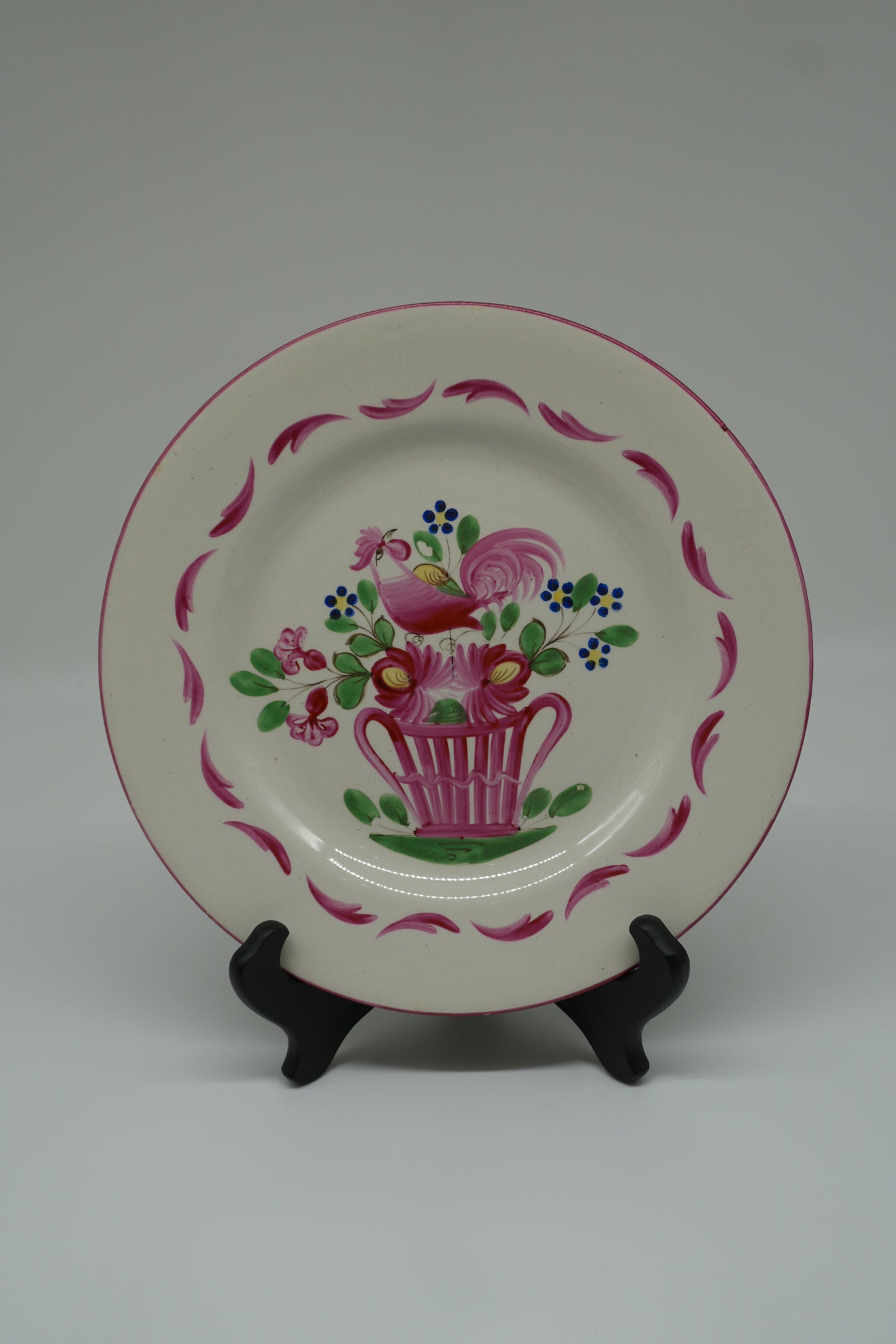 Pair of Hand-Painted French Faience Rooster Plates | Hôtel de Ville France