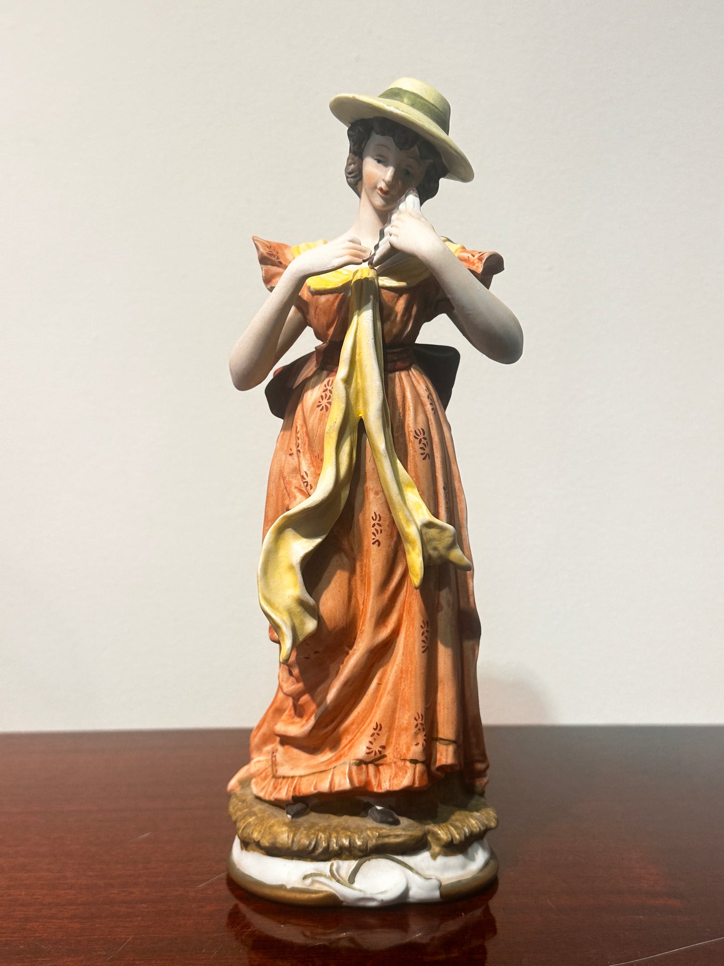 Vintage Porcelain Lady Figurine with Fan