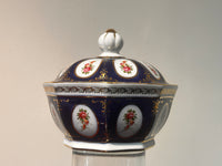 Vintage Cobalt Blue Porcelain Box with Lid