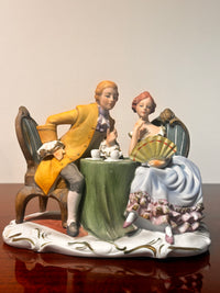 Vintage Porcelain Figurine Couple at Tea