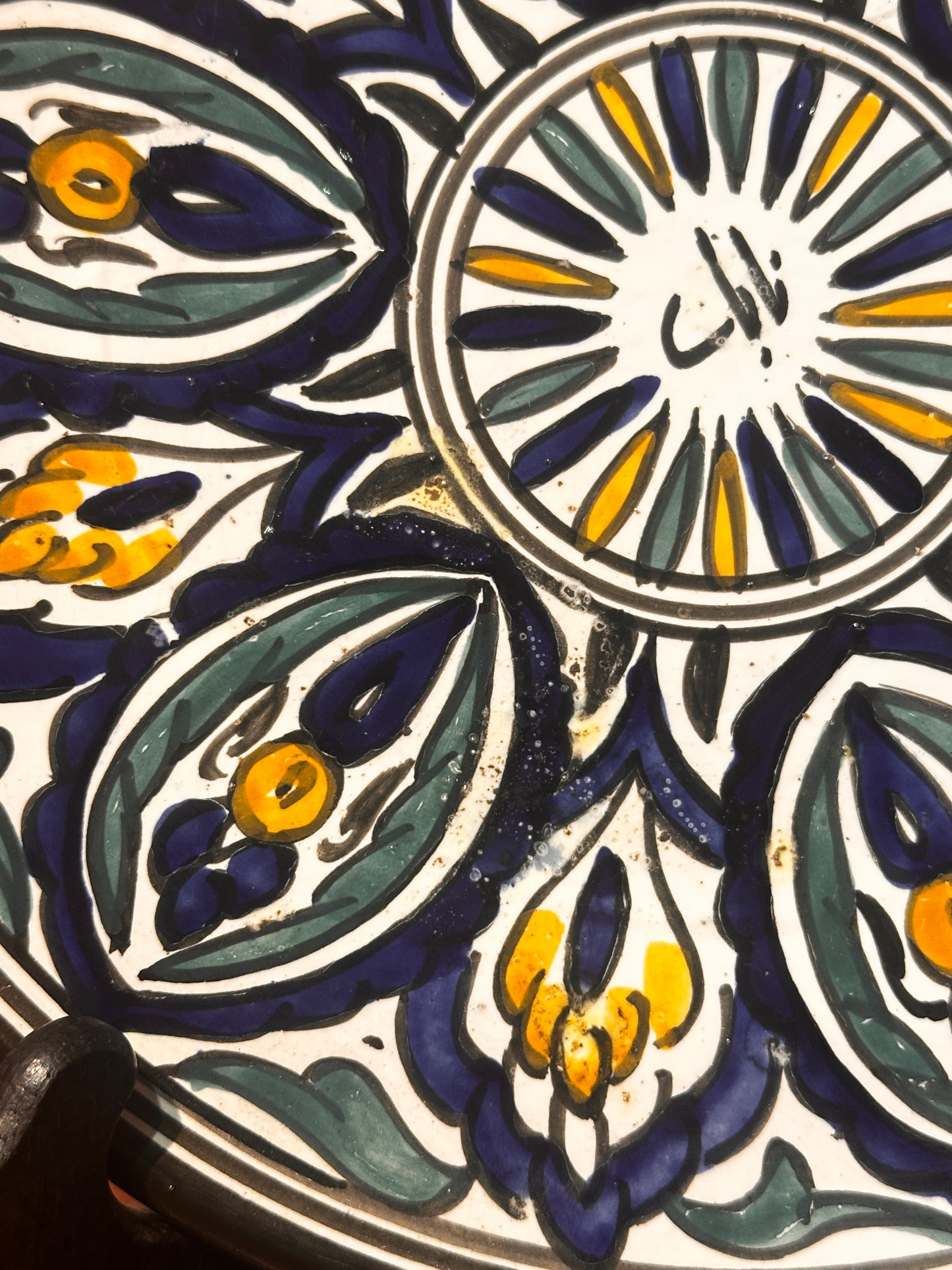 Hand-Painted Floral Ceramic Wall Plate